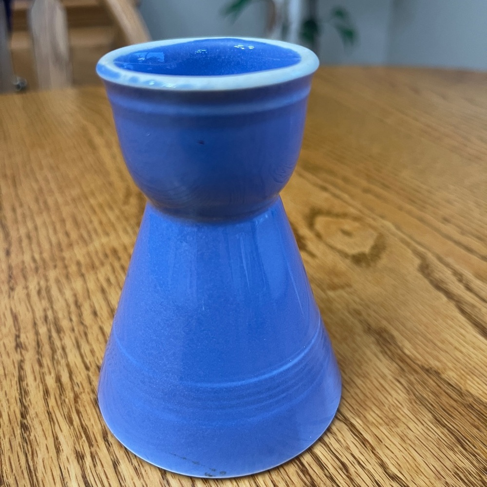 Vintage Homer Laughlin Harlequin Fiesta Double Egg Cup Mauve Blue Reversable - Picture 7 of 8